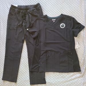 Scrubstar Black Antimicrobial Scrub Set